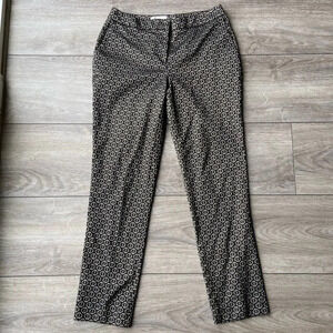 Chico’s Floral Print  Metallic Gold Skinny Pants